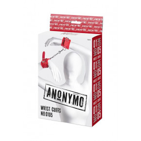 Наручники - Anonymo handcuffs, PU leather, red, 27 cm