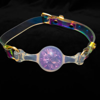 UNIVIBE | Кляп-шарик прозрачный UNIVIBE с фиолетовым камнем, силиконовый. Цена 880 грн UNIVIBE | Кляп-шарик прозрачный UNIVIBE с фиолетовым камнем, силиконовый. Цена 880 грн