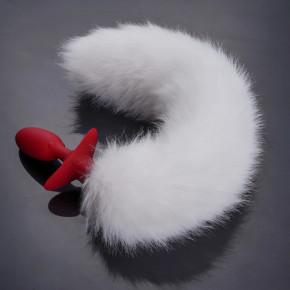 UPKO | Анальная вибропробка с ротацией UPKO с натуральным лисьим хвостом и пультом, белый. Цена: 5 995 грн