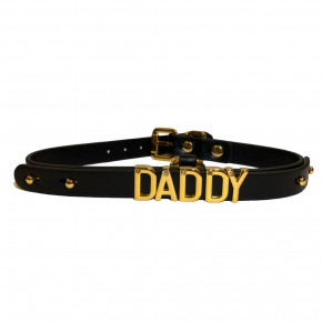 UPKO | Чокер с надписью DADDY от UPKO из итальянской кожи, черный с золотой фурнитурой. Цена: 5 500 грн