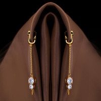 UPKO | Украшения для клитора и половых губ UPKO Non-pierced Jewelry Snowman с горным хрусталем, золотистые. Цена 3 995 грн