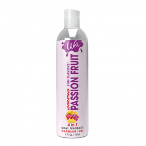 Лубрикант cъедобный со вкусом маракуйи Wet Passion Fruit с согревающим эффектом, 118 мл