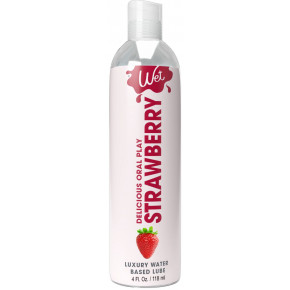 Wet | Лубрикант на водной основе Wet Oral Play Strawberry (118 мл), съедобный, без сахара. Ціна: 679 грн