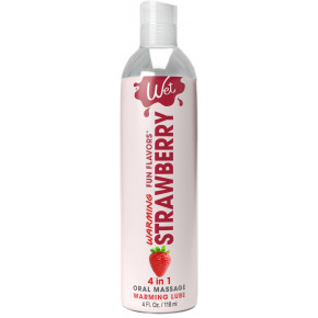 Wet | Согревающий лубрикант на водной основе Wet Warming Strawberry 4 in 1, без сахара (118 мл). Цена: 739 грн