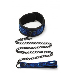 Набір нашийник і повідець синій WHIPSMART DIAMOND COLLAR AND LEASH BLUE