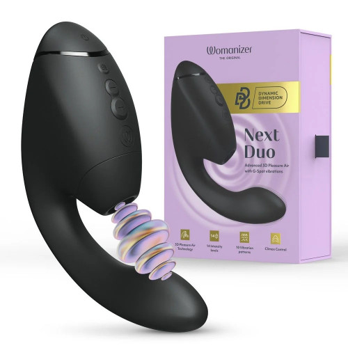 Womanizer | Вибратор-стимулятор вакуумный Womanizer Next Duo Black для точки G, черный. Цена 8 520 грн Womanizer | Вибратор-стимулятор вакуумный Womanizer Next Duo Black для точки G, черный. Цена 8 520 грн