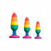 Wooomy | Анальная пробка Wooomy Hiperloo Silicone Rainbow Plug S. Ціна 1087 грн. Фото: 3