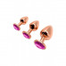 Wooomy | Анальная пробка Wooomy Tralalo Rose Gold Metal Plug MAGENTA M. Цена 649 грн. Фото: 3