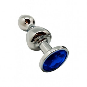 Wooomy | Анальна пробка Lollypop Double Ball Metal Plug Blue L. Ціна: 1019 грн