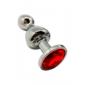 Wooomy | Анальная пробка Wooomy Lollypop Double Ball Metal Plug Red L. Цена: 1 019 грн