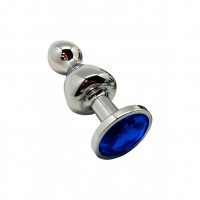 Wooomy | Анальная пробка Wooomy Lollypop Double Ball Metal Plug Blue M. Ціна 891 грн