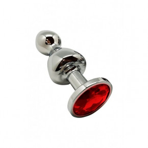Wooomy | Анальная пробка Wooomy Lollypop Double Ball Metal Plug Red M. Ціна: 1049 грн
