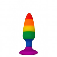 Wooomy | Анальная пробка Wooomy Hiperloo Silicone Rainbow Plug S. Ціна 1087 грн