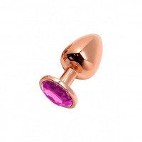 Wooomy | Анальная пробка Wooomy Tralalo Rose Gold Metal Plug MAGENTA S. Ціна 579 грн