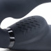 XR Brands | Страпон безременный с вибрацией XR Brands, рельефный, с дистанционным пультом, черный. Ціна 5821 грн. Фото: 2