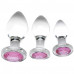 XR Brands | Набор анальных пробок Pink Gem Glass Anal Plug Set из стекла. Цена 2 365 грн. Фото: 1