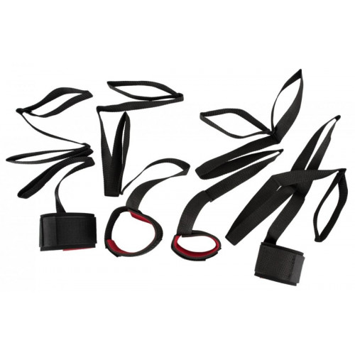 You2Toys | Бандажный набор You2Toys для фиксации рук и ног, черного цвета. Цена 1 395 грн. Фото: 1