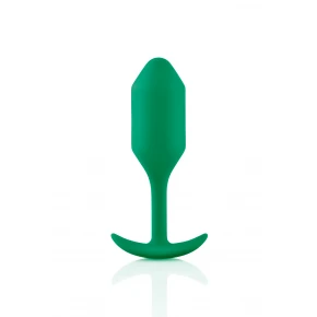B-Vibe | Анальная пробка со смещенным центром тяжести B-Vibe Snug Plug 2, силиконовая, зеленая. Цена: 2 950 грн