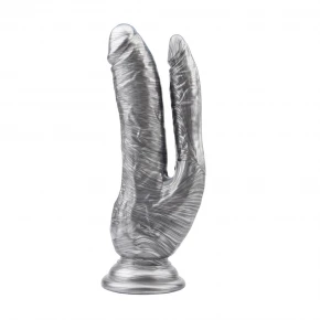 Chisa Novelties | Фаллоимитатор двойной Chisa Dark Muscle 8.0 Dildo-Silver. Цена: 1 070 грн