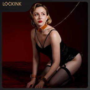 LOCKINK | Ошейник с поводком кожа Коричневый Lockink. Цена: 3 329 грн