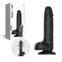 Фаллоимитатор с вибрацией и ротацией Strap-On-Me Rotating & Vibrating Realistic Dildo - L - Black